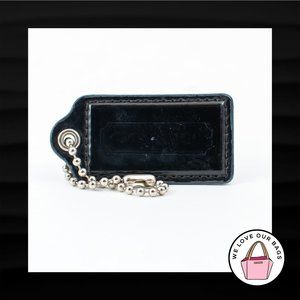 2.5" Large COACH BLACK PATENT LEATHER KEY FOB BAG CHARM KEYCHAIN HANGTAG TAG